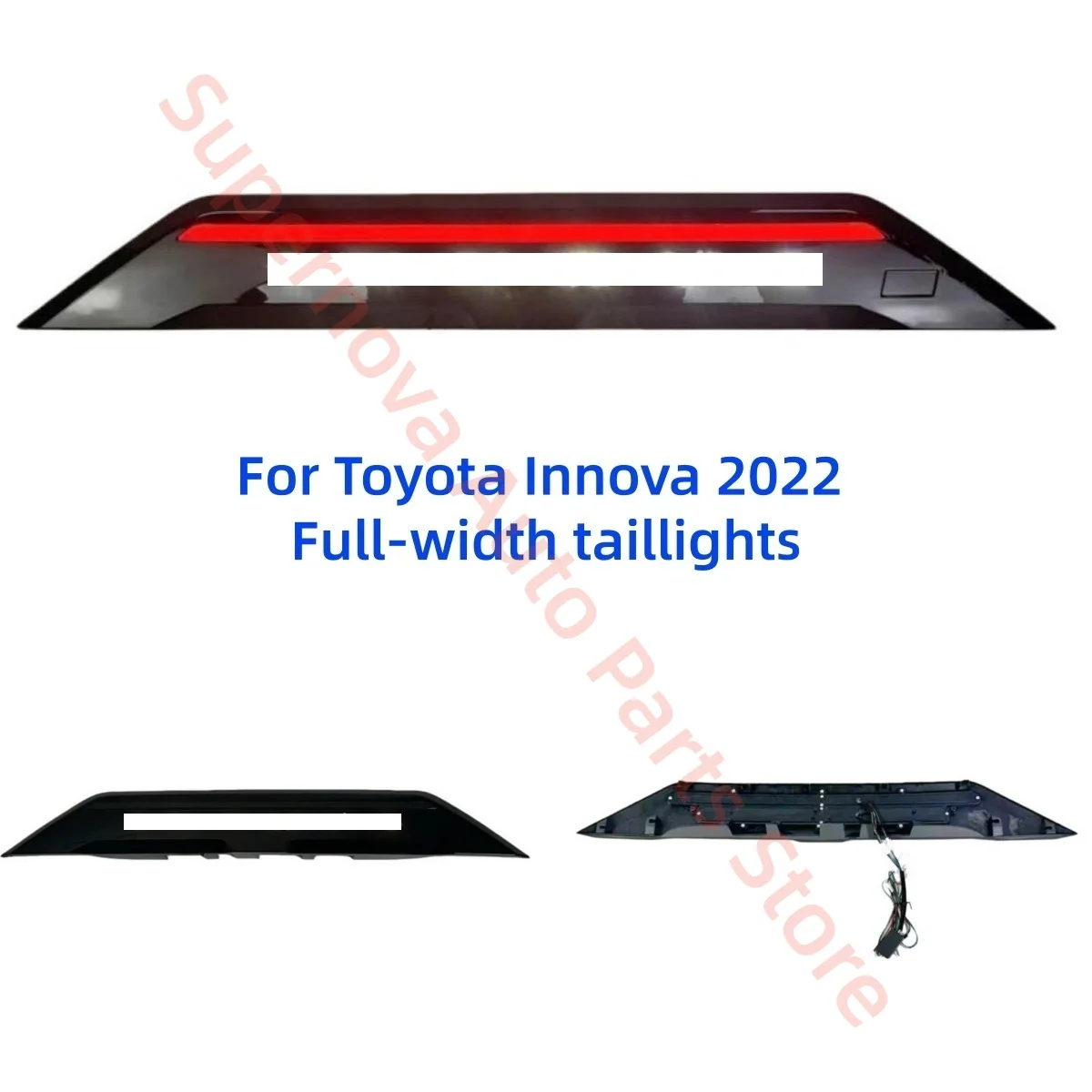 For Toyota Innova 2022 Rear tailgate trim strip Modification LED Full-width Tail Lights Brake light Turn signal Tailgate light