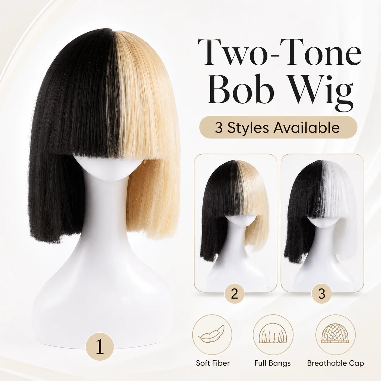 Acheter XINRAN Perruque Bob Courte Noire Droite Perruque Bob Noire avec Frange 10 Pouces