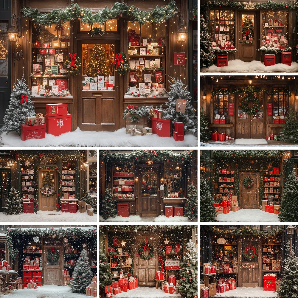 

Christmas Background Xmas Tree Gifts Cabinet Decor Happy New Year Party Adult Kid Portrait Photo Backdrop Studio Banner