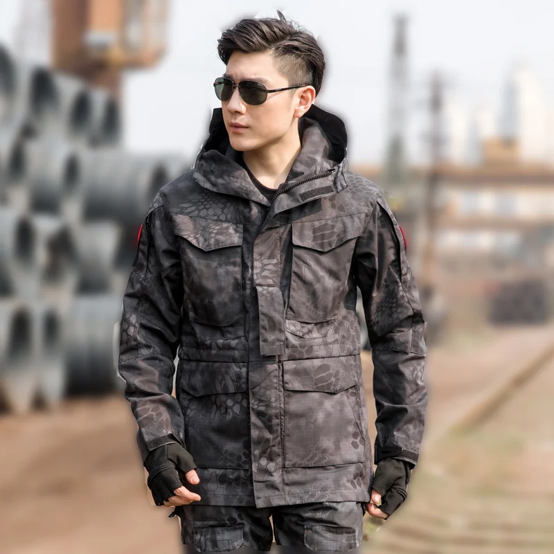 Archon Tactical Charge Coat Mid Length M65 Coat Outdoor Spring And Autumn Windproof Warm Camo Combat Suit Windbreaker