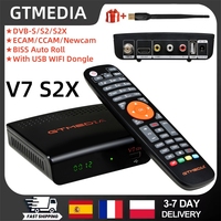 GTMEDIA V7S2X DVB-S/S2/S2X TV Receiver Digital TV BOX 1080P FHD With USB WIFI Support ECAM/CCAM/Newcam Youtube Satellite Decoder