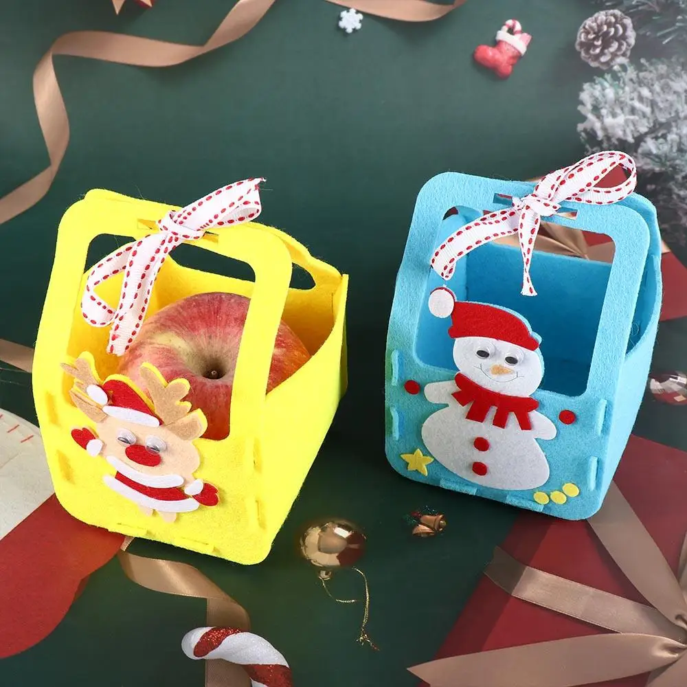 Non-woven Fabric DIY Xmas Candy Bag Christmas Tree House Decoracion DIY Christmas Bag Toy Snowman Father Christmas