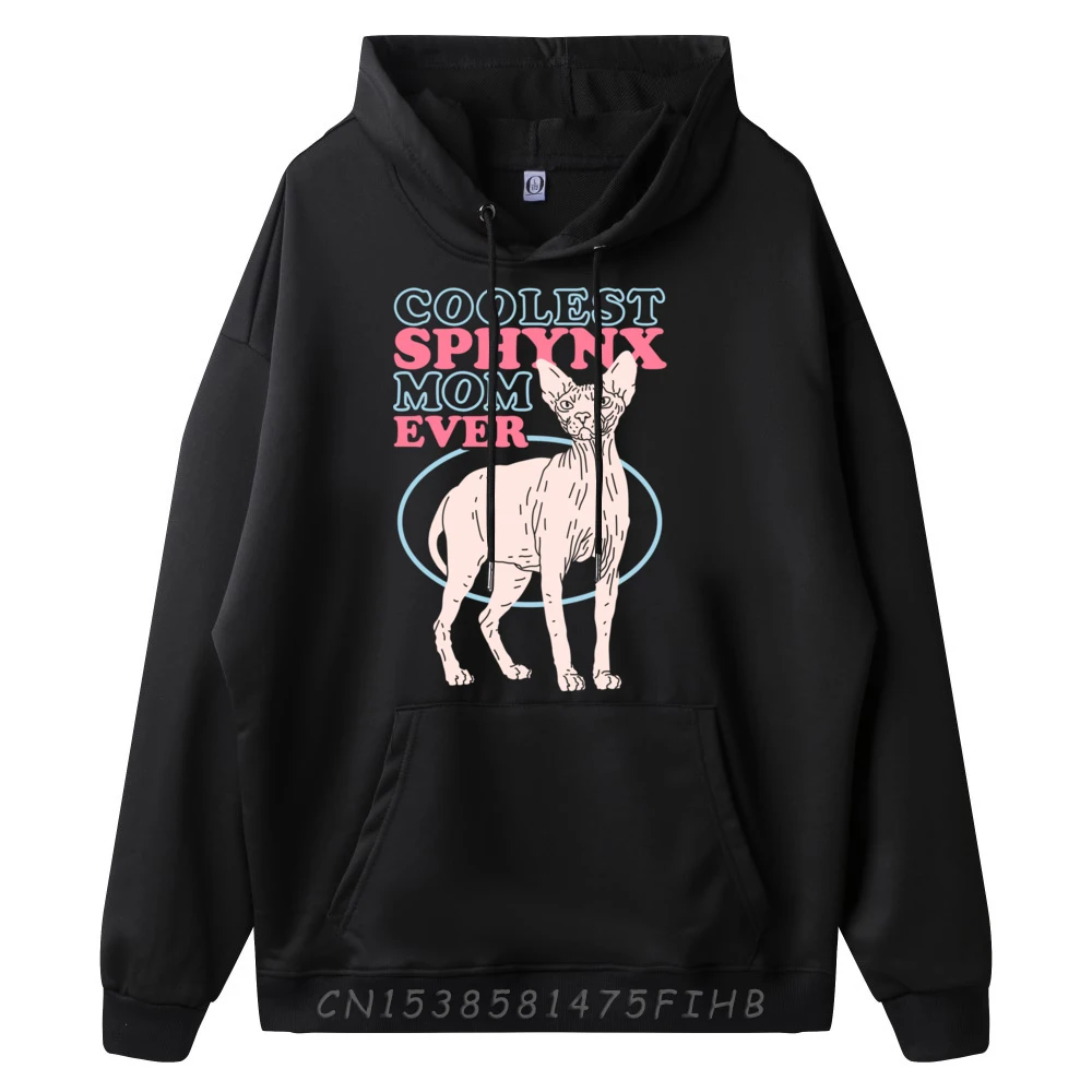 Sphynx Mom Hairless Cat Owner Sphynx Cat Black Graphic Tees Meme Hoodie Sweatshirts Hip Hop