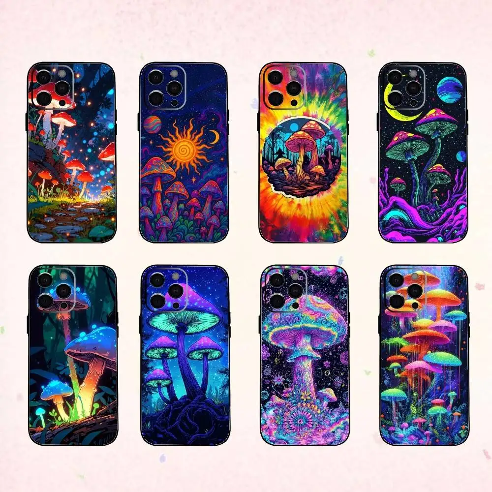 

Trippy Art Mushroom Phone Case Silicone Soft For IPhone 17 16 15 14 13 12 11 X XR Plus Pro Max Plus