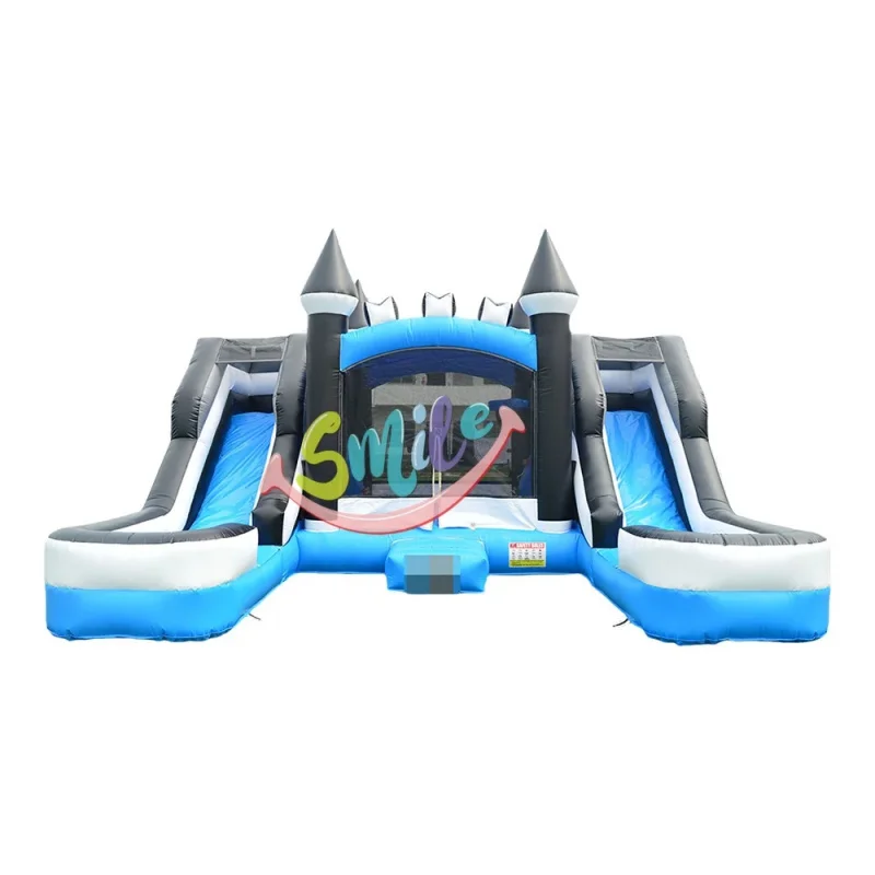 2025 for Kids Commercial Pvc Jumping Bouncer Dry Slide Inflatable Cartoon Figure Double Slide