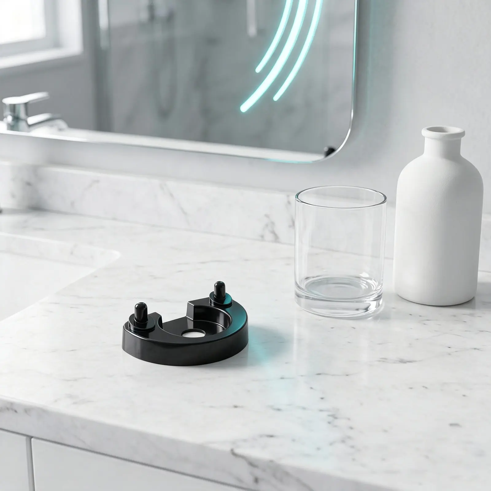 Electric Toothbrush Holder Fit for Oral -Saving Bathroom Countertop Organizer Tray with Quick Dry Brush Rack