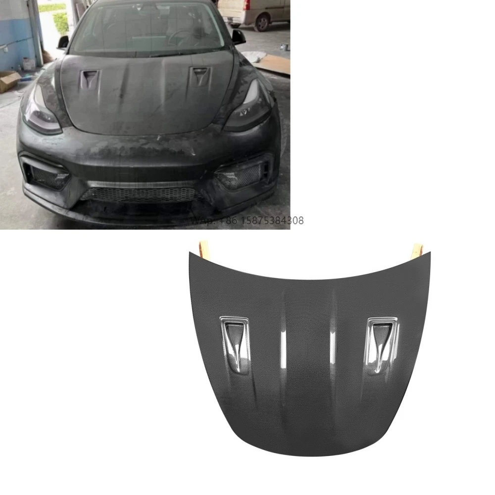 

Carbon Fiber Bonnet Hood Model 3 Front Hood RS Style for Model 3 2017-2020 Car Front Lever Machine Cover