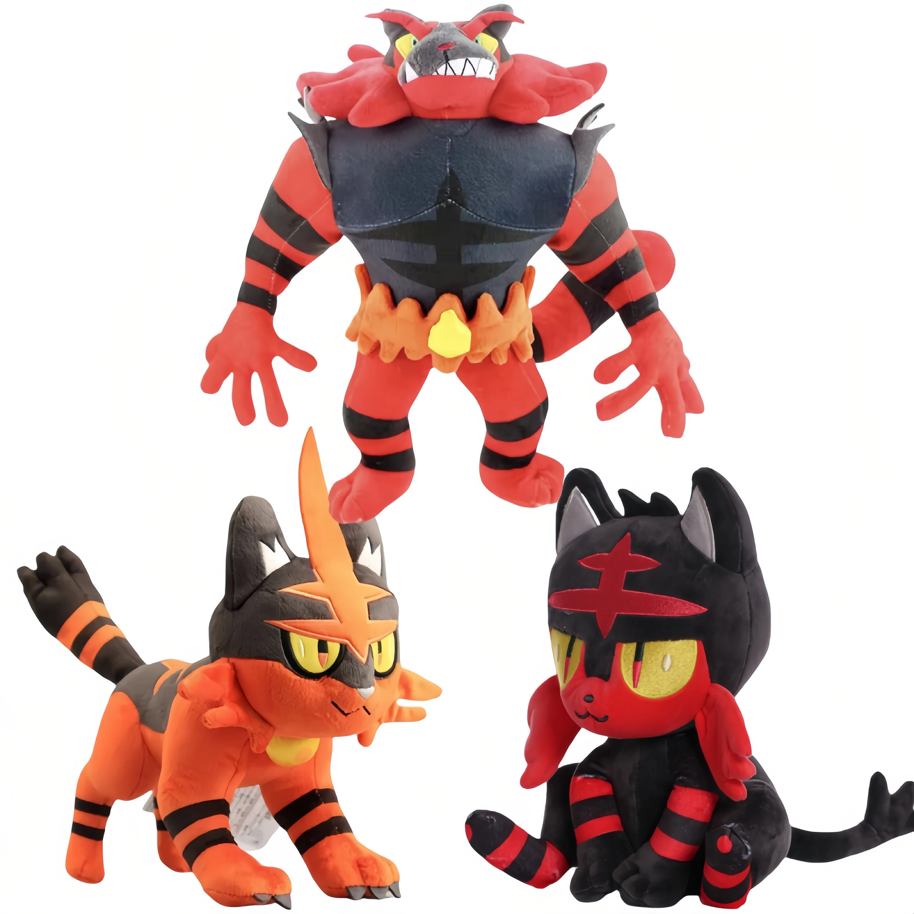 Pokemon pikachu anime figura incineroar litten brinquedos de pelúcia torracat animais de pelúcia litten boneca natal brinquedo hobbies bebê presentes do miúdo