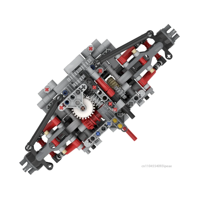 NUOVO Asse anteriore tecnico con sistema di assorbimento degli urti con blocco differenziale Modello Building Blocks Auto fai da te Funzione di sospensione del telaio Mattoni