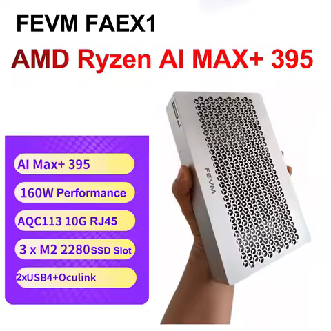 SZBOX FEVM FAEX1 AMD Ryzen AI MAX+ 395 Mini PC Windows 11 LPDDR5 128GB 2TB Wifi7 BT5.4 Oculink USB4x2