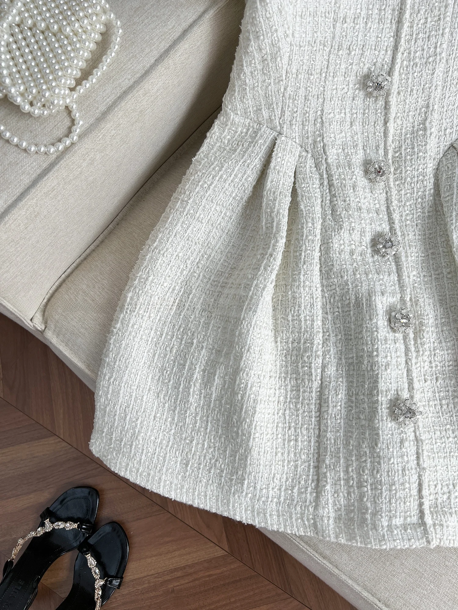 Ele Simple Square Collar Single Button ort Sve Waist Cinched Dr Faionable Summer New Arrival Lady's Dr