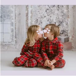 Baby flannel pyjamas kids boy and girl pajamas red plaid family matching Christmas pyjamas sets