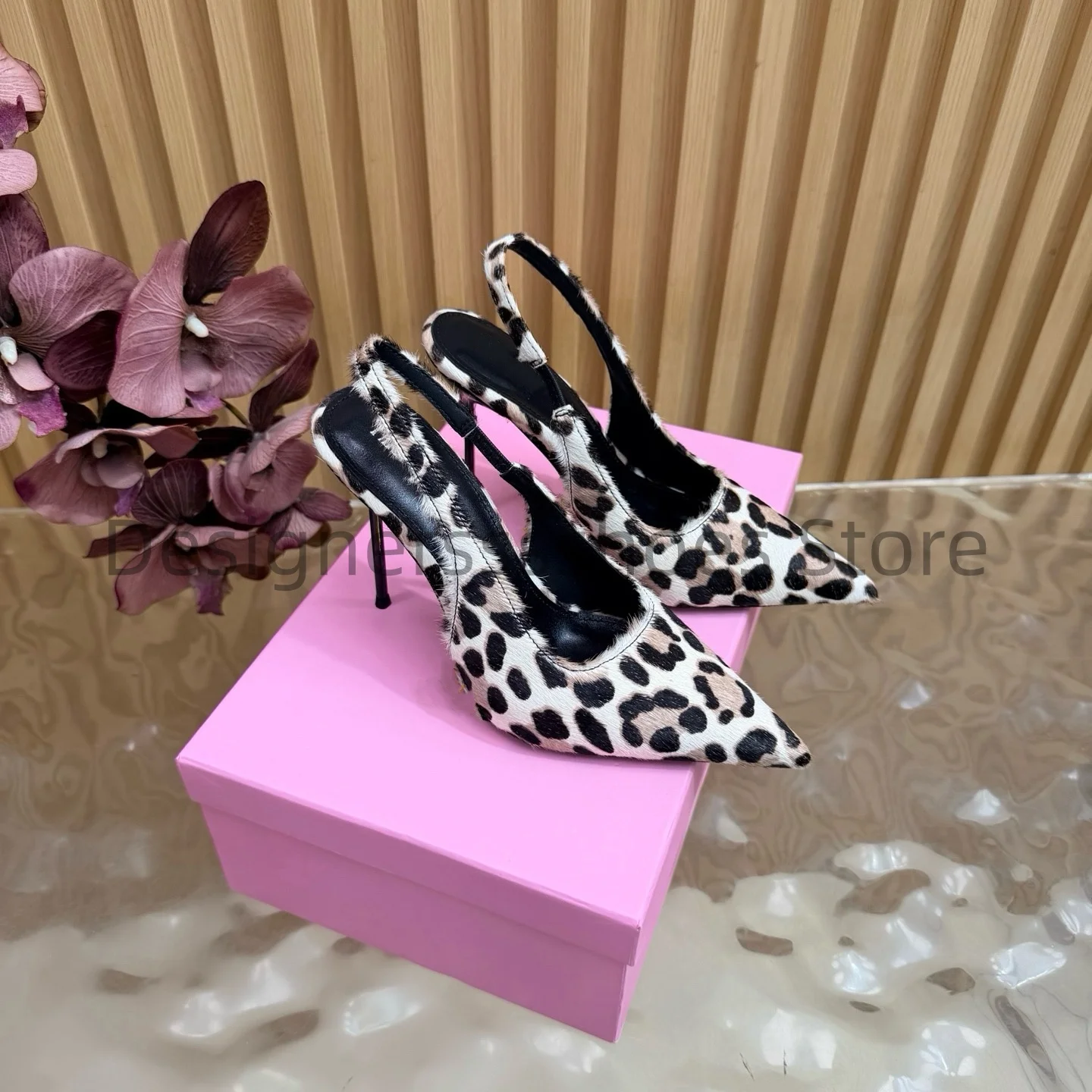 Futuristic Metallic Horse Hair Mule High Heels Transparent Strap Goat Leather Insole Cow Outsole 10.5cm Heel