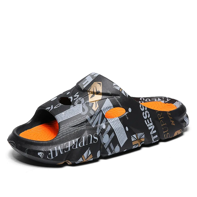 Men Casual EVA Soft Sole Slippers Trend Thick Platform Outdoor Beach Shoes Couple Indoor Home Slides Bathroom Non-slip Slides