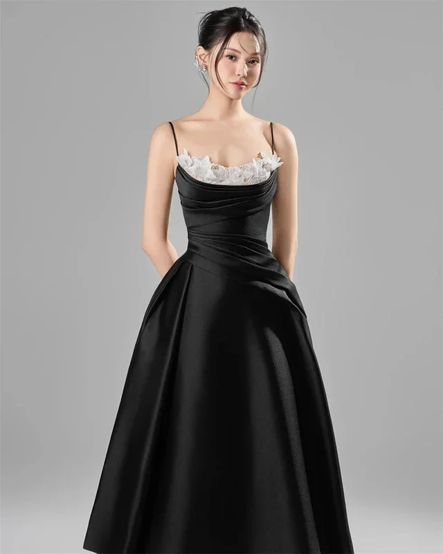 Customized Jiayigong  Classic Modern Style Formal Evening Square Collar A-line Lace Pleats Bespoke Occasion Dresses