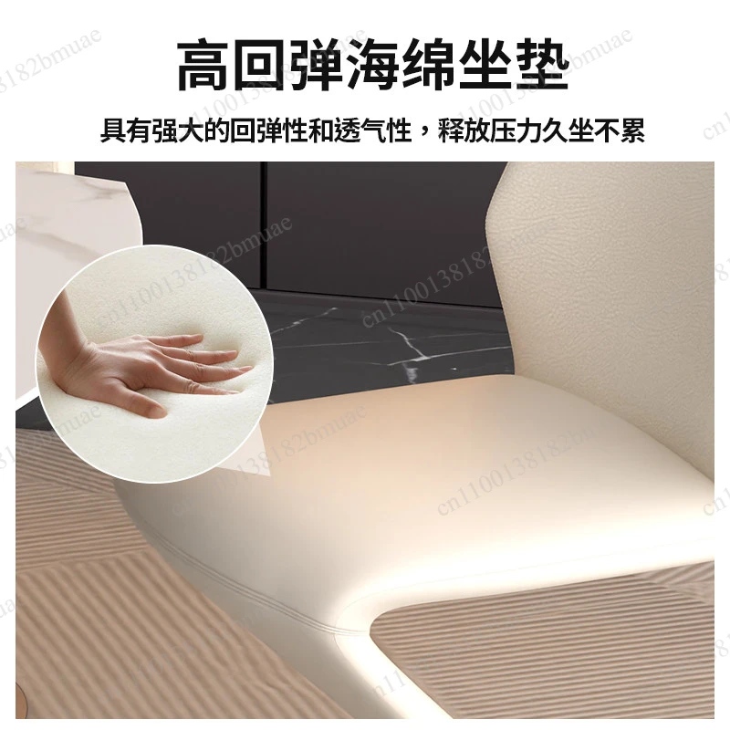 Comfortable Light Luxury Backrest Dining Table and Chairs, Premium Dressing Stool, Makeup Stool