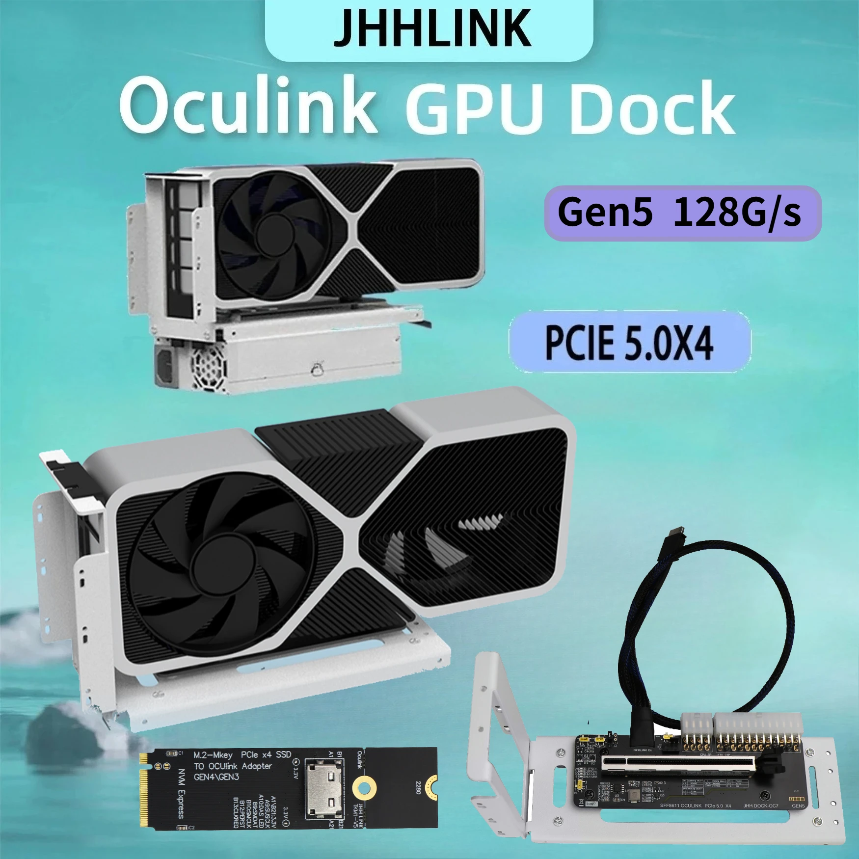 Oculink External GPU Dock EGPU Notebook External Expansion PCIe5.0 X4 GDP Handheld Gaming PCIE X16 Laptop M.2 8611 Stand for DIY