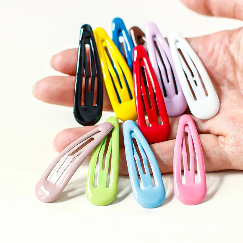 

10pcs/lot 5cm Colorful Hairpin Fashion Children Oil Drop BB Clip Bangs Clip Cute Girl Water Drop Clip Hairpins Hair Accessories