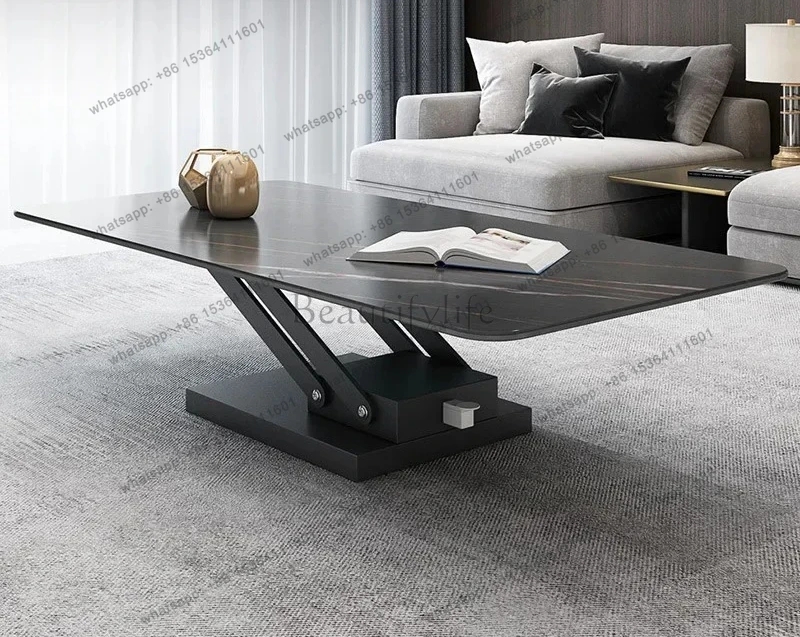 

Lifting coffee table becomes dual-purpose multi-function modern simple small apartment living room Italian minimalist rock