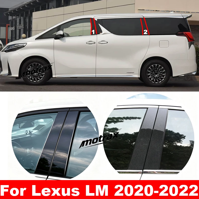 For Lexus LM AH30 LM350 LM300h 2020 2021 2022 Car B C Pillar Middle Central Column PC Window Trim Decoration Protection Sticker