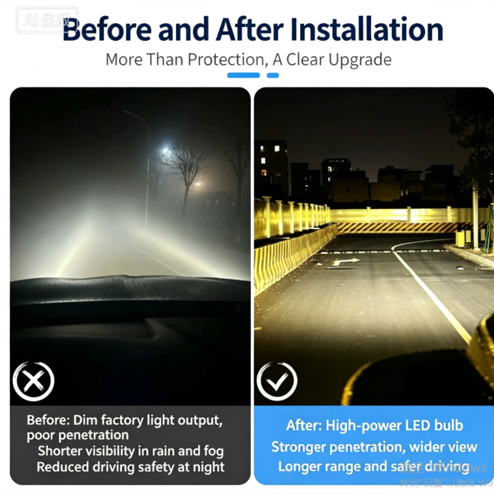For BAW 212 T01 Changfeng -(Golden Eye Fog Lamp - Long Strip Spotlight) Low power consumption waterproof high brightness