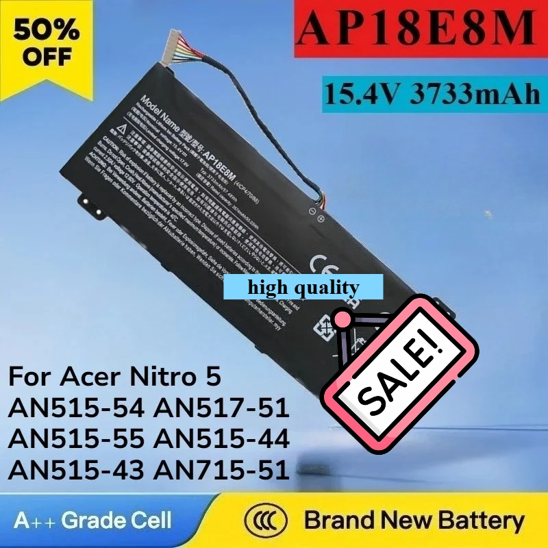 

AP18E8M AP18E7M 3733mAh 15.4V Battery for Acer Nitro 5 AN515-54 AN517-51 AN515-55 AN515-44 AN515-43 AN715-51 PH315-52 PH317-52