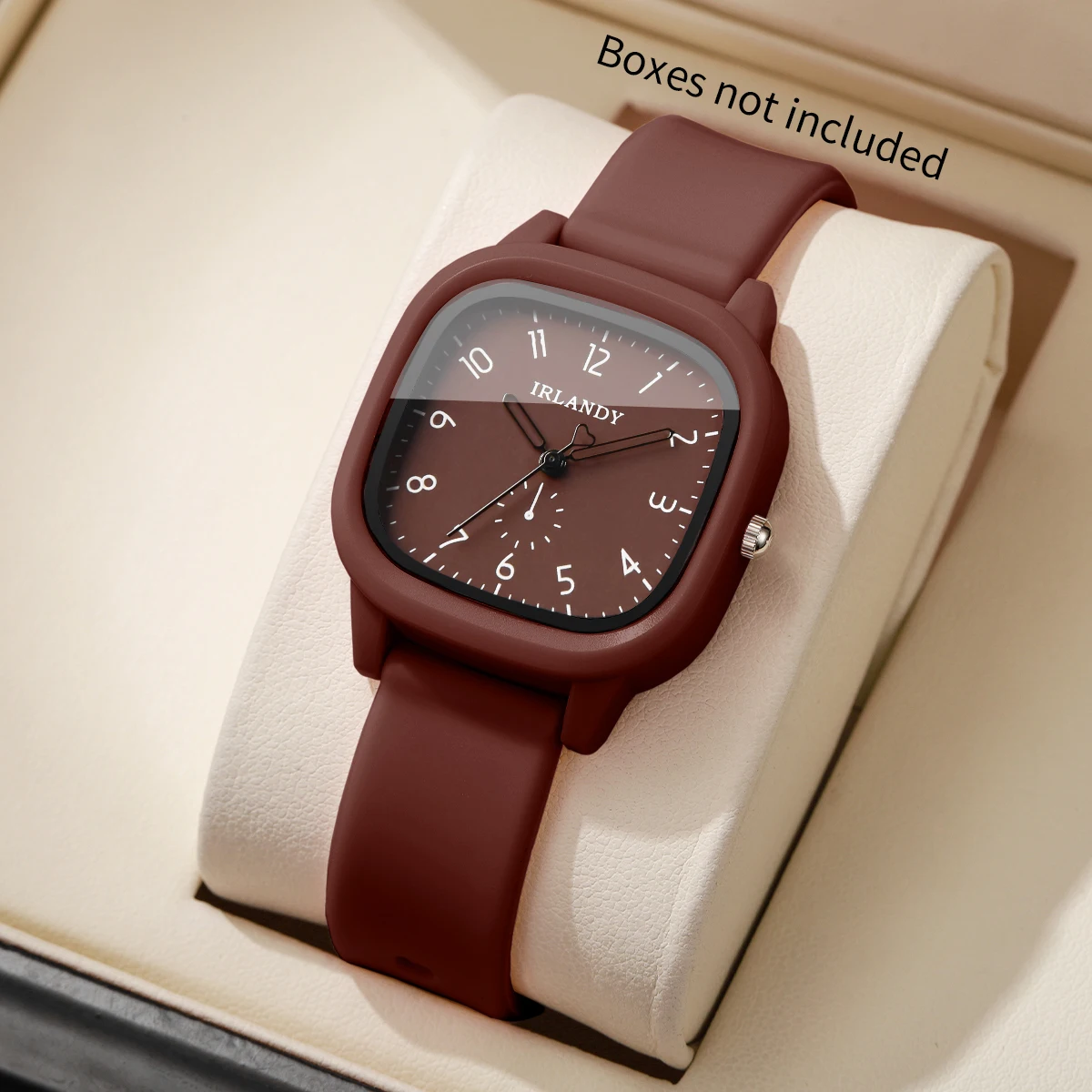 Fashion Square Women Quartz Watch Simple Arabic Dial Silicone Strap Ladies Wristwatches Reloj Mujer Girls Clock (Without Box)