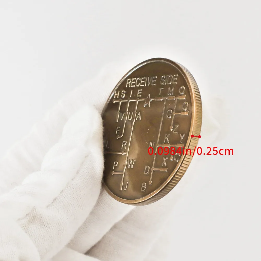 1pc CW Morse Code Commemorative Coin Morse Code Training Souvenir Coin for Novice Radio Enthusiasts Birthday Gifts for Men Kids #2