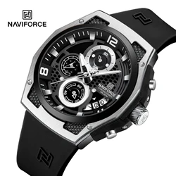 NAVIFORCE Quartz Calendar Male Watch Silicone Hand Sport Casual Clock Luxury Design Luminous Hand Waterproof Men's Wristwatches