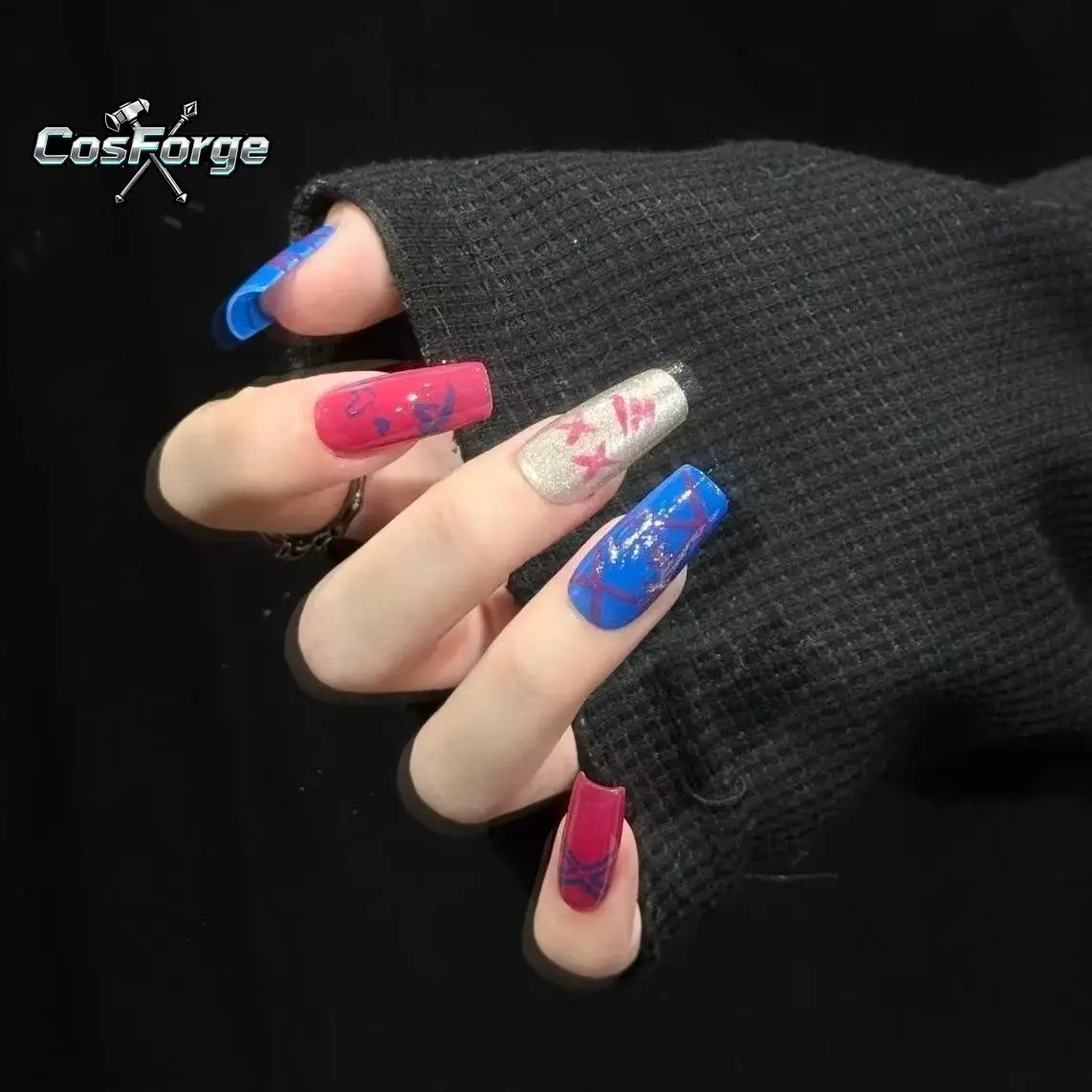 Jinx Cosplay accessoires mode portant armure Nail Art Anime jeu League of Legends Arcane Cos pour femmes filles noël personnalisé