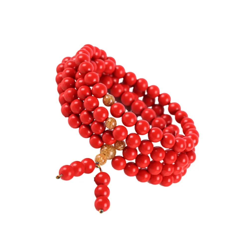 

Buddha Beads Bracelet 8Mm Round Red Stone Bangle For Women Men Chic Durable Beads Bracelets Buddhism Style