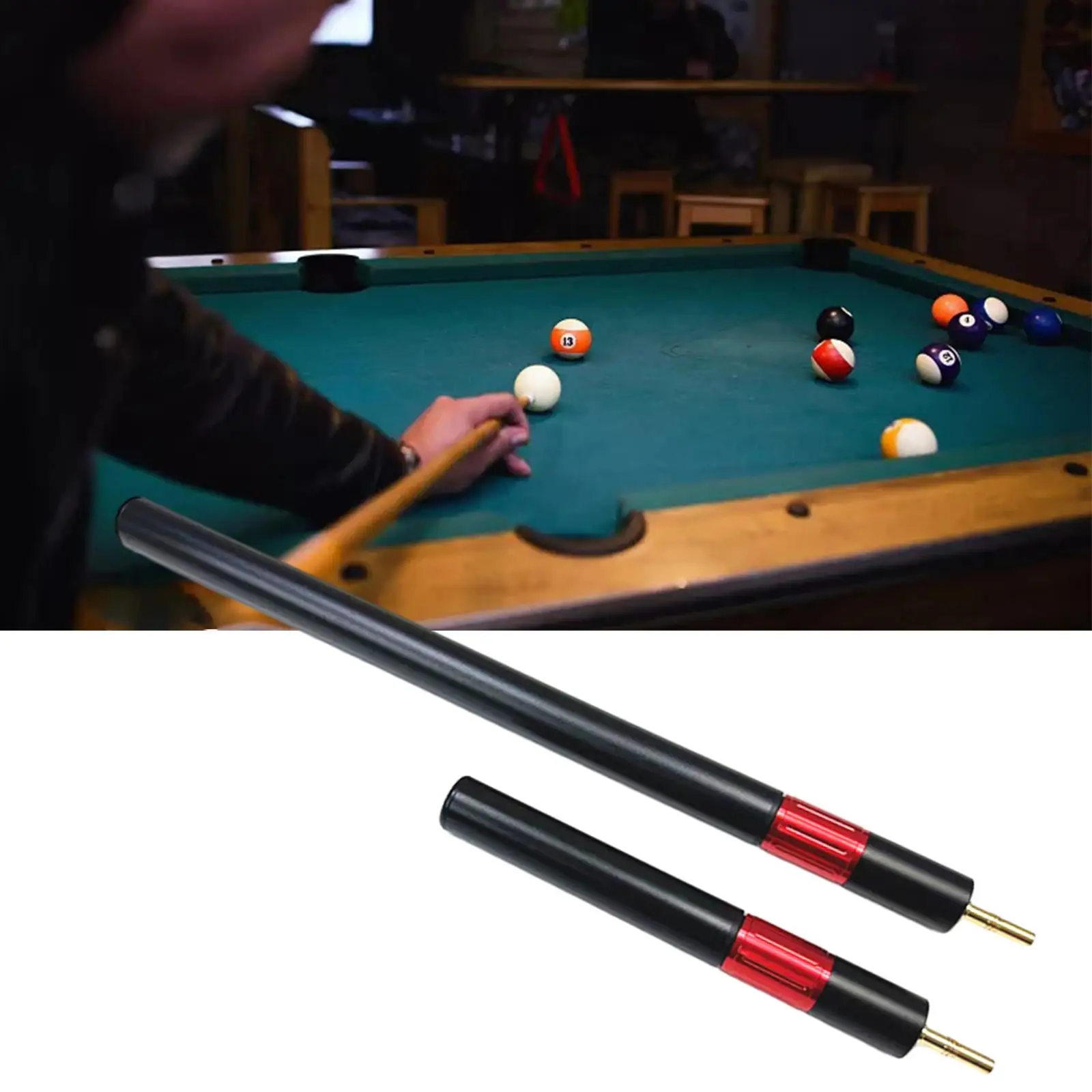 2Pcs Billiards Cue Extension Cue End Lengthener Billiard Connect Shaft Snooker