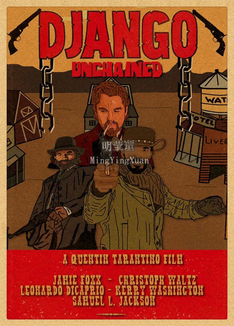 ملصق عتيق غير مقيد من Django - عمل فني كلاسيكي على ورق الكرافت لديكور المنزل وغرفة البار هدية اللوحة الزخرفية #2