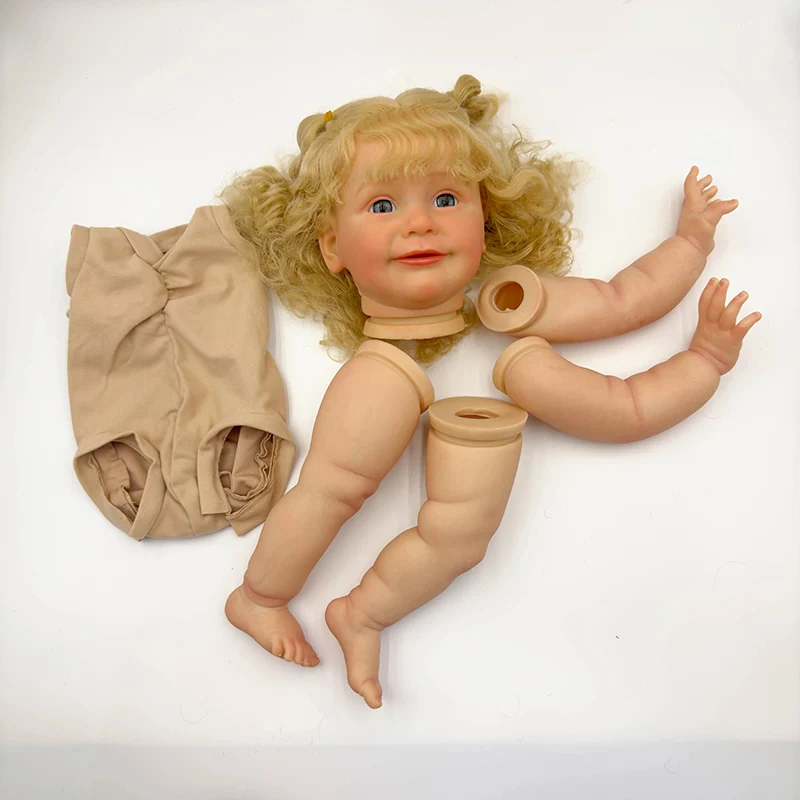 24inch Lifelike Zoe Unfinished Reborn Doll Kit Painted DIY Toy Doll Parts with Blond Hair