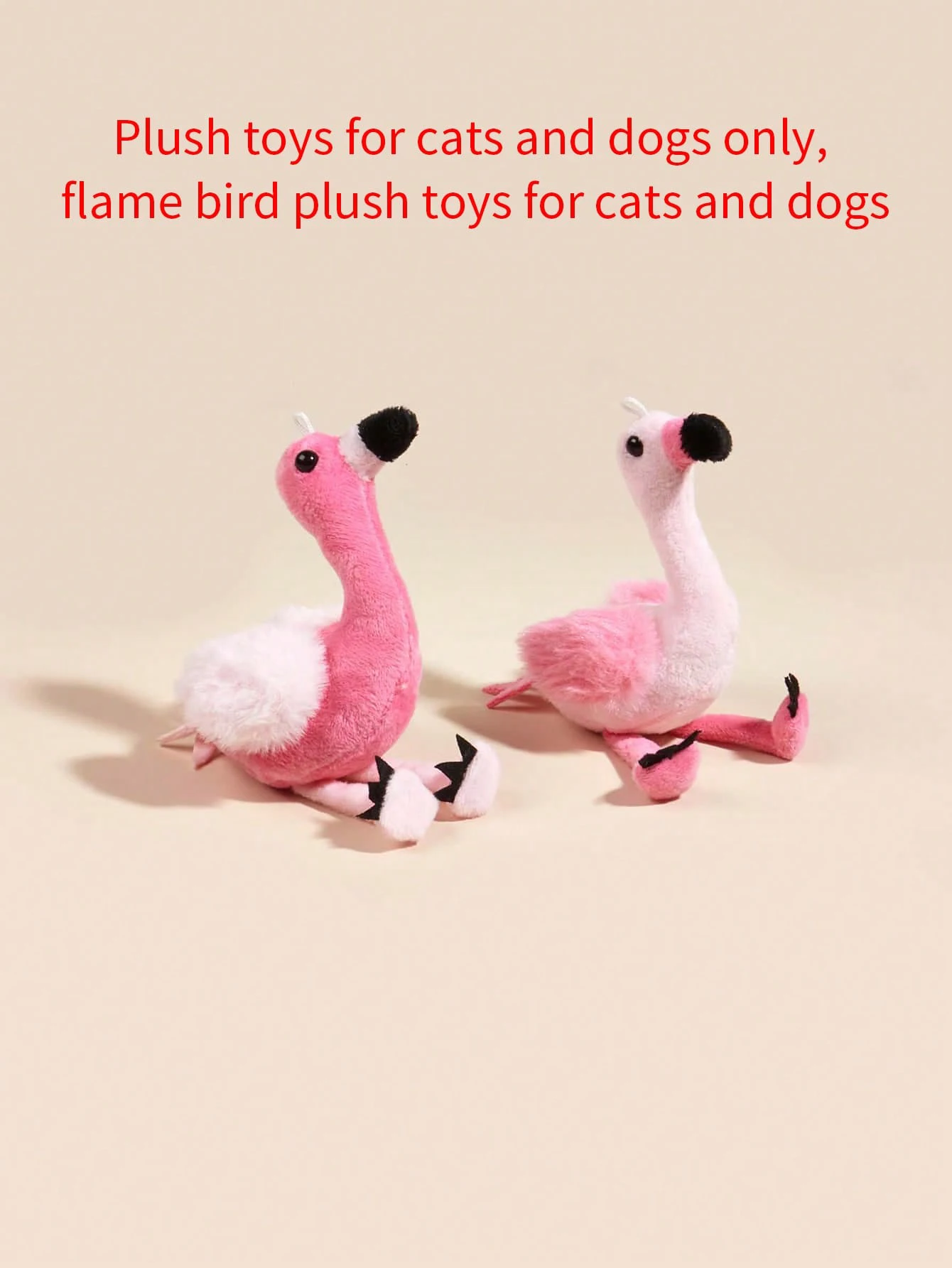 A mini flamingo plush toy suitable for pet companionship and play, not suitable for pets to chew and bite