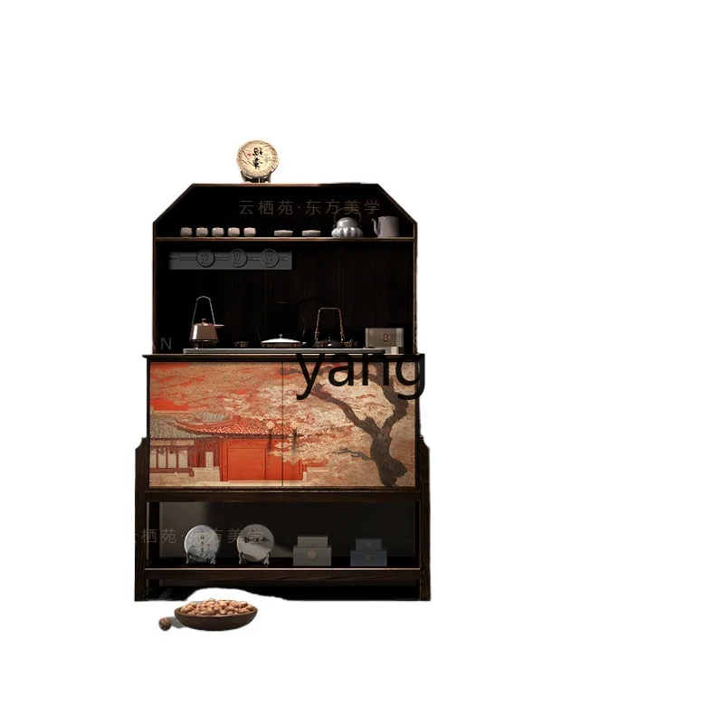 

Yjq solid wood tea dining side coffee locker living room home storage Chinese small side cabinet