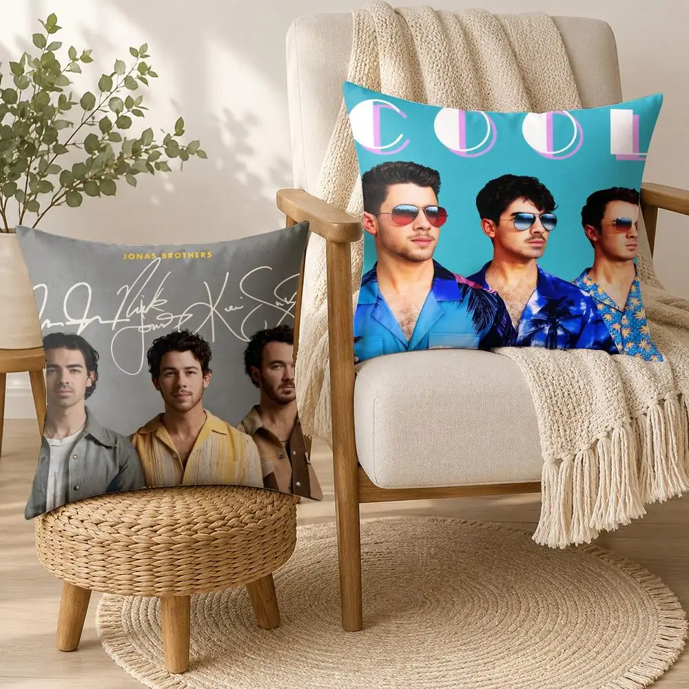 Band J-JONAS B-BROTHERS Cushion Cover Square Decorative Throw Pillow 40x40cm For Sofa Bedroom Living Room Home Decor