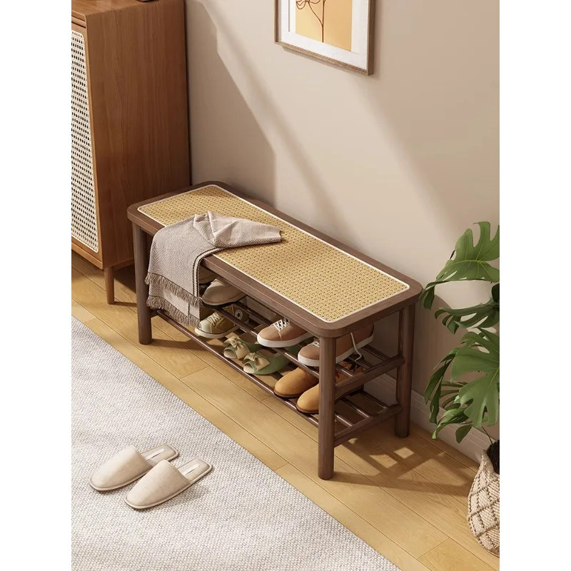 

Modern Entryway Storage Bench with Shoe Cabinet for Hallway Shoe Changing Bench Multi-Functional Entry Bench