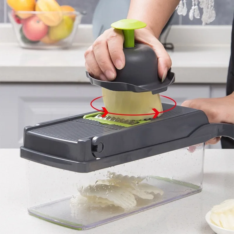 Imagem -03 - Multi-function Can Bottom Drain Vegetable Cutter Material Abs Cortar Legumes Deus Pode Ser Cortado em Cubos e Triturado