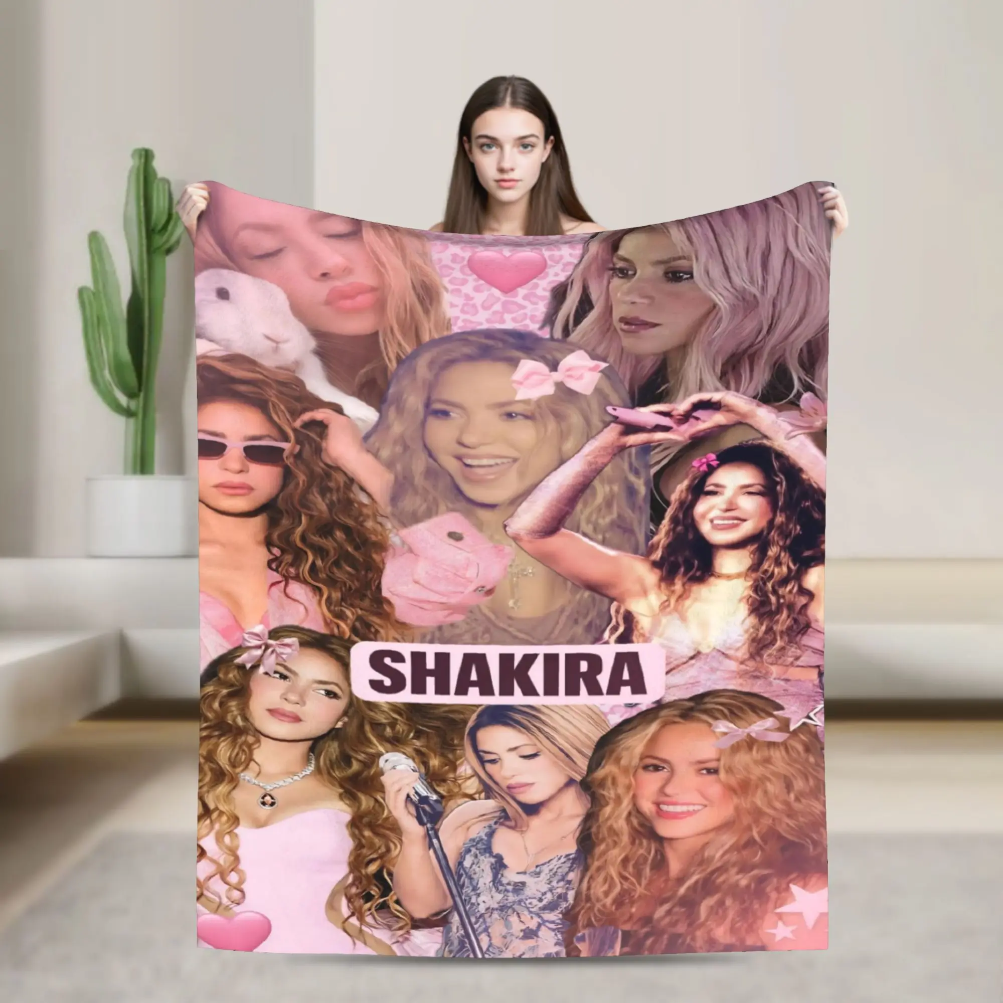 Comfortable Shakira Singer Blanket Accessories Bedding Decorative  Throws And Blankets Lightweight Fleece for Bedroom