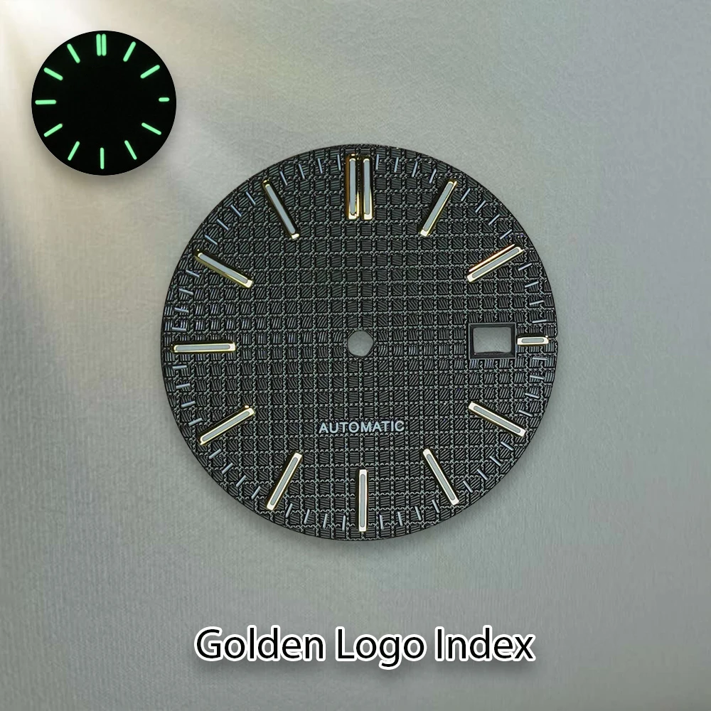 S Logo 31.8mm NH35 Dial Fit NH35/NH36 Japanese Automatic Movement C3 Green Luminous 3 o'clock Watch Accessories Repair tools