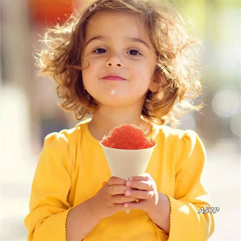 

White Paper Cone Cups, Snow Cone Cups,Coated Leakproof Cone Paper Cups For Slush, Shaved Ice, Water 2000Pcs