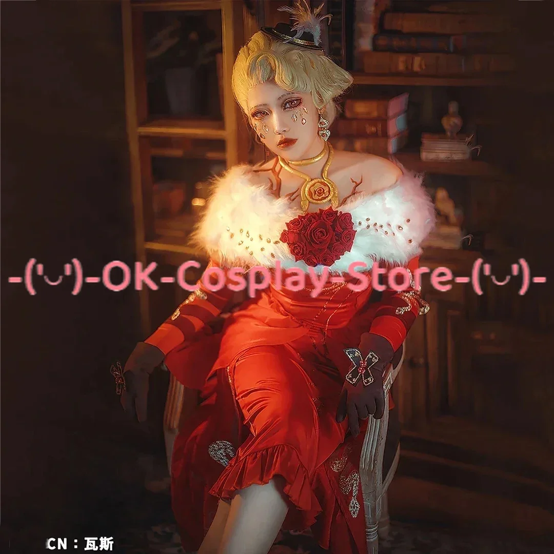 

Game Identity V Doctor Emily Dyer Cosplay Costume Women Deluxe Red Formal Dress Party Suit Halloween Uniforms Custom Made