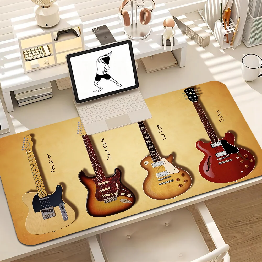 Colorful Music Guitar Melody Girl Pad Gamer Play Mats Mousepad Size For Large Edge Locking Game Keyboard Pad