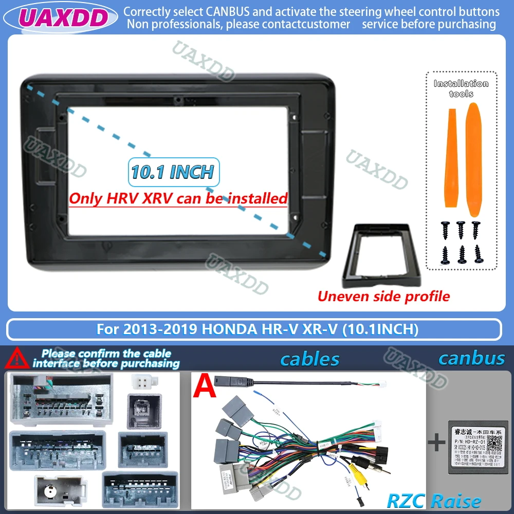 UAXDD Für 2013-2022 Honda VezelE HR-V XR-V 9 10,1 Zoll Android Rahmenkit 2 Din Auto-Innenausstattung Stereo-Kabel Video-Kabelbaum-Adapter CD – Detail 9