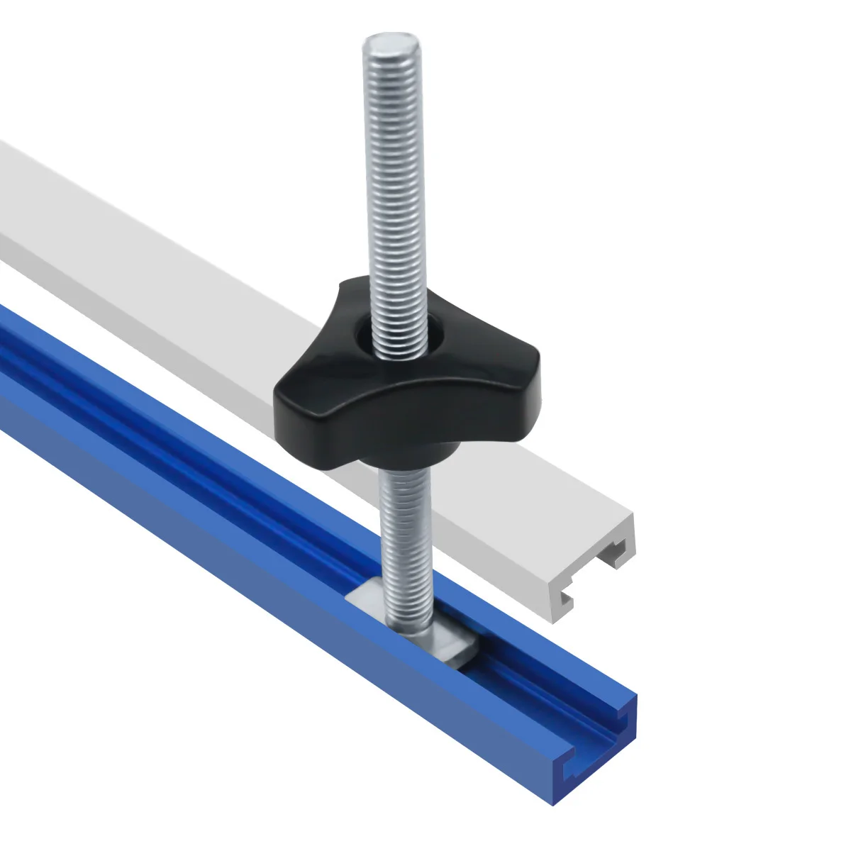 Universal T Track for Woodworking, Double-Cut Profile T Track and T Bolt Knob, Miter Track Sliding Nut T-Slider T Slot