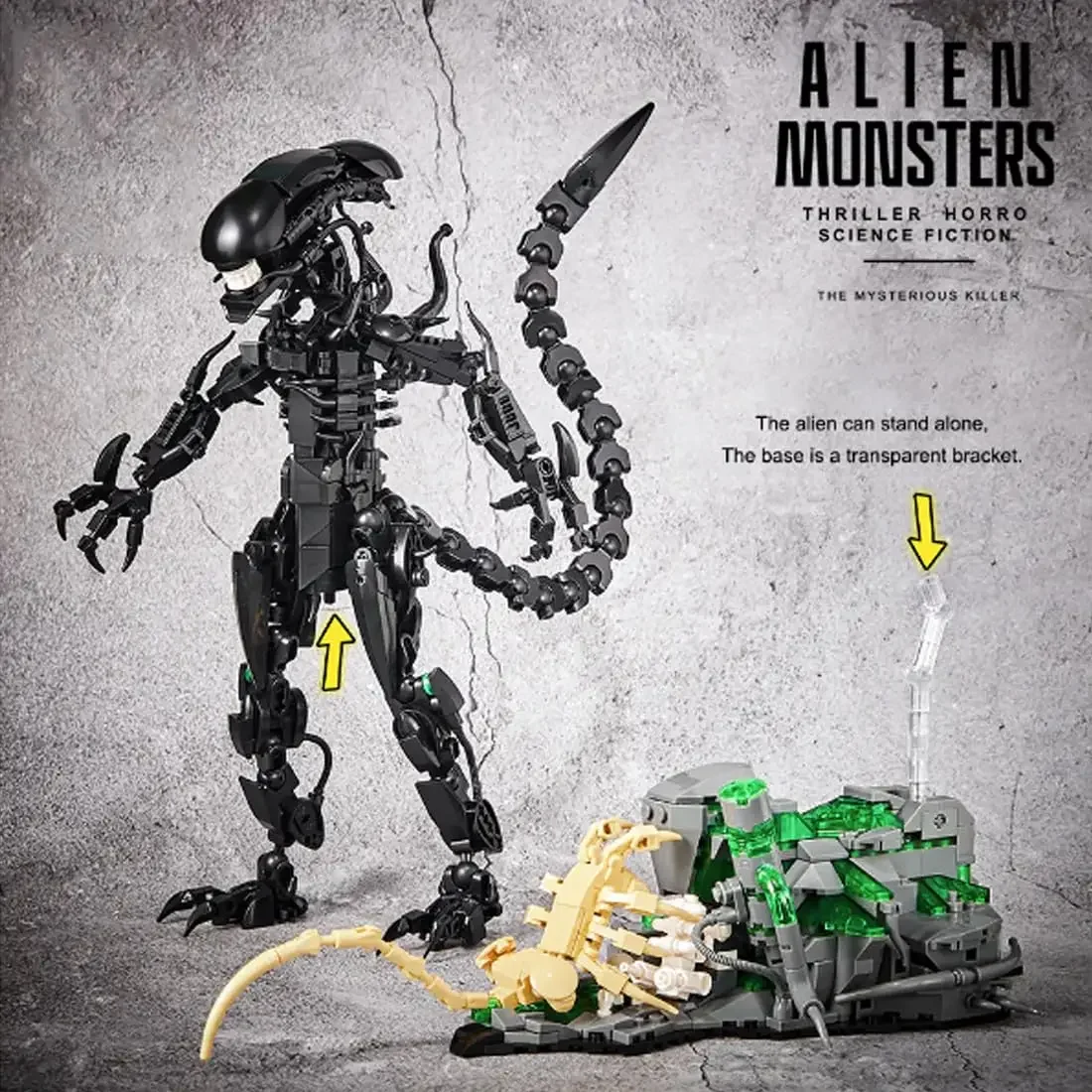 MOC 7048 Alien Monsters Building BlocksชุดXenomorphชุดอาคารชุด 958PCSสร้างสรรค์ภาพยนตร์ชุดของเล่นสําหรับผู้ใหญ่และเด็ก