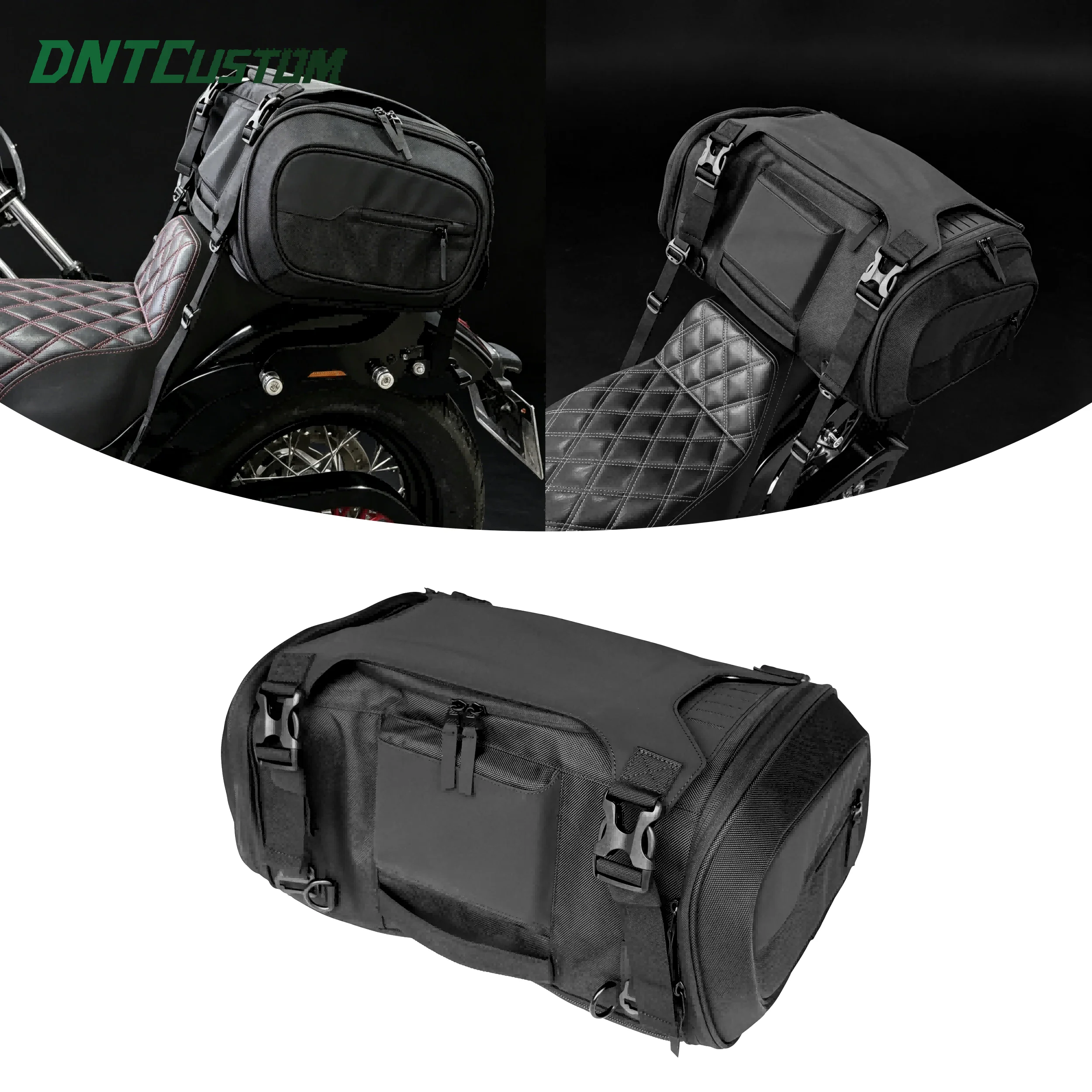 DNTCUSTOM Motorcycle Tail Bag Overwatch Weekender Rear Seat Saddle Luggage Bag for Harley '23-later CVO, '24-later FLHX&FLTRX