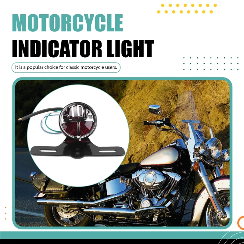 

Motorcycle Retro Taillight Miller Stop Tail Light Number Plate Rear Lamp Bracket Chopper Brake Stop Light-A02G