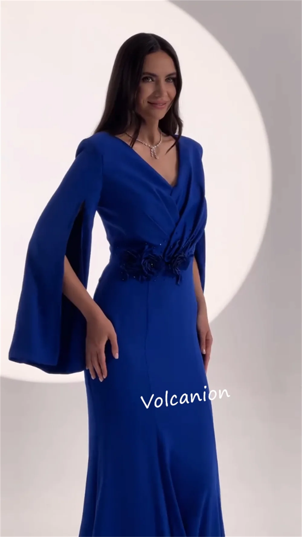 Customized Jersey Applique Beading V-neck Trumpet Long Dresses Bespoke Occasion Elegant Classic Sizes Available Party